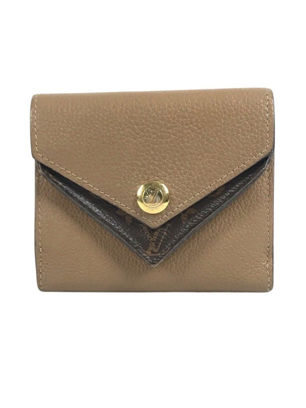 Louis Vuitton Trifold Wallet Portefeuille Double Compact Monogram Canvas Brown